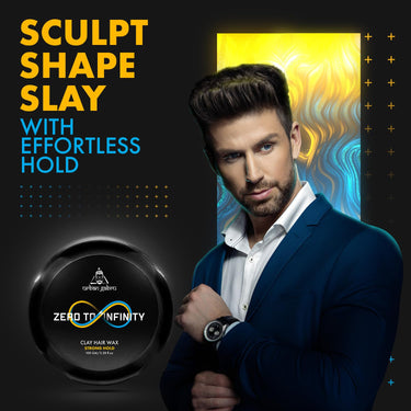 UrbanGabru Clay Hair Wax For Men: Zero to Infinity (100 gm) | Strong Hold Matte Finish | Natural Hair Styling Wax | All Hair Types | No Greasy Residue | Multiple Hairstyles